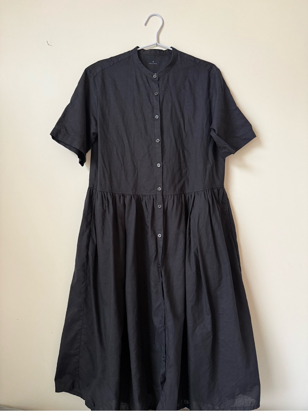 MUJI Linen Hemp button midi/maxi dress oversized